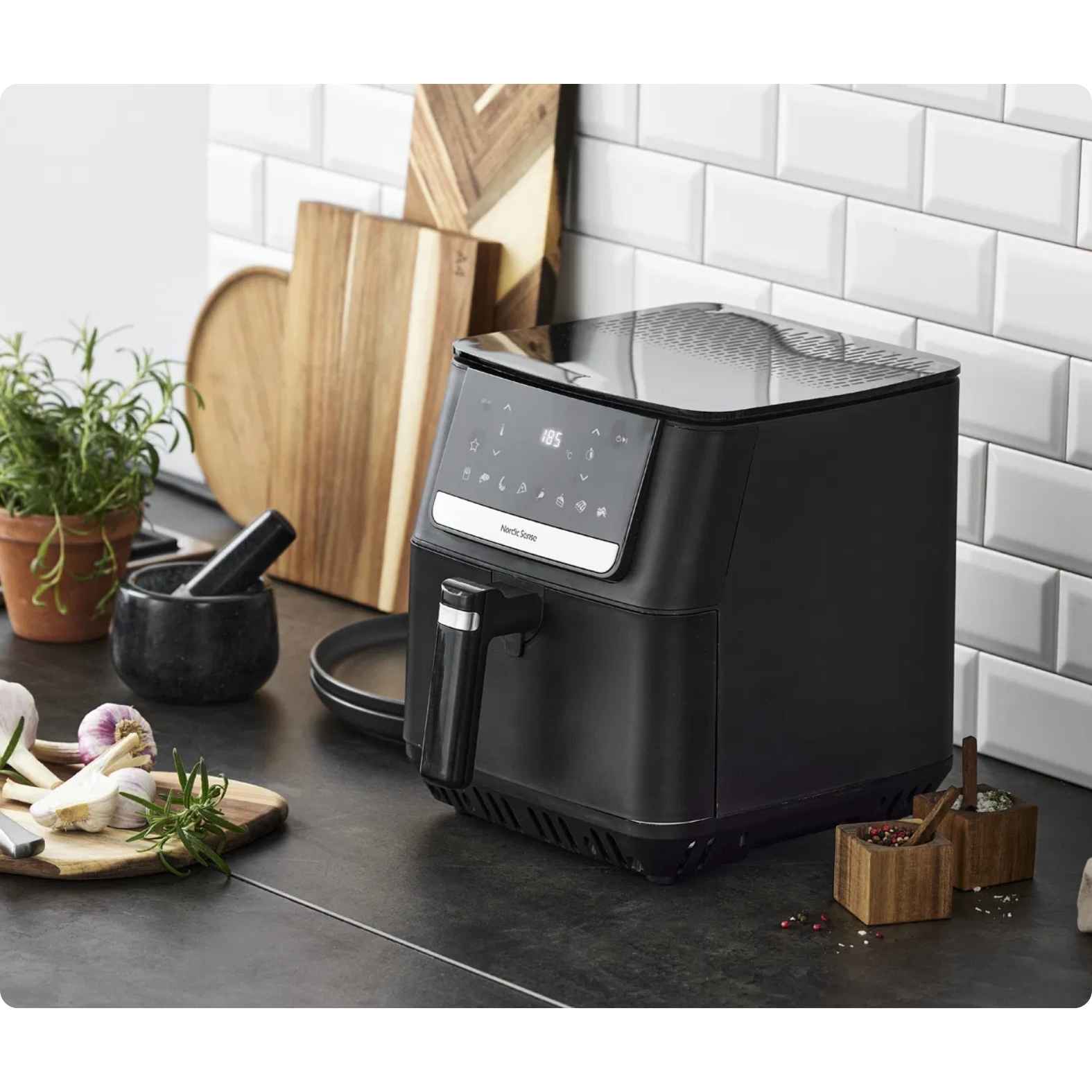 Nordic Sense Airfryer 1800 watt 6,5 liter Sort